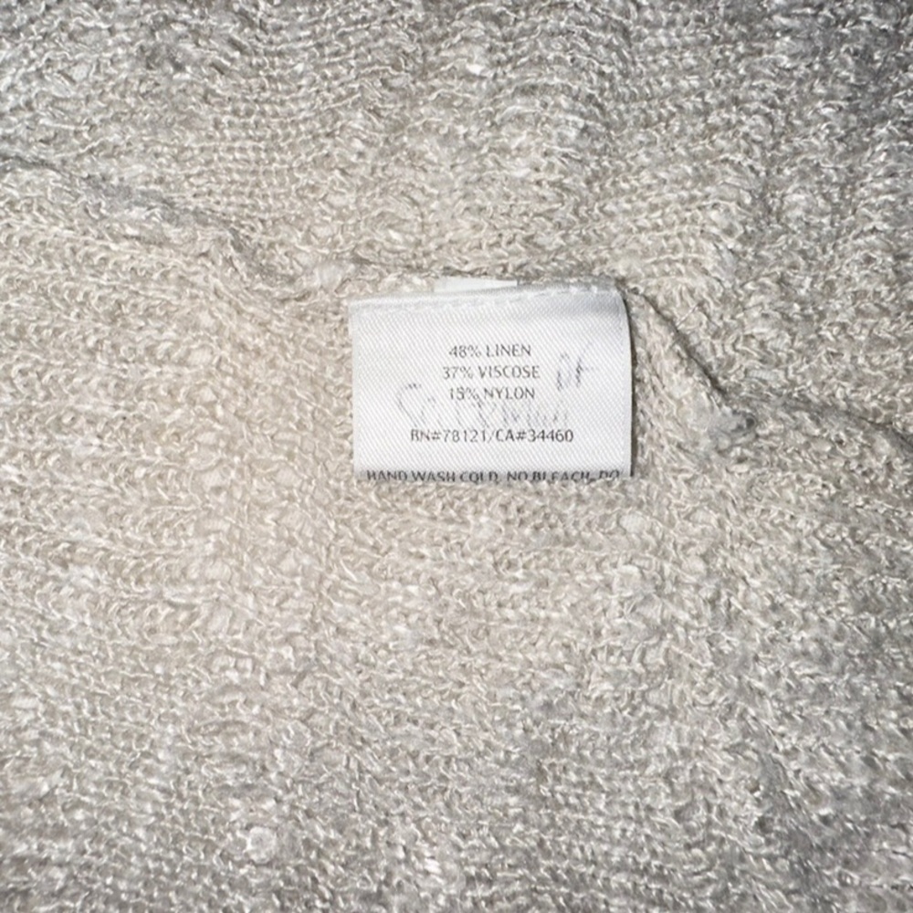 Eileen Fisher Women’s Natural Karma Ripple Stitch Cream Cardigan Sweater ~ XS - Picture 6 of 7